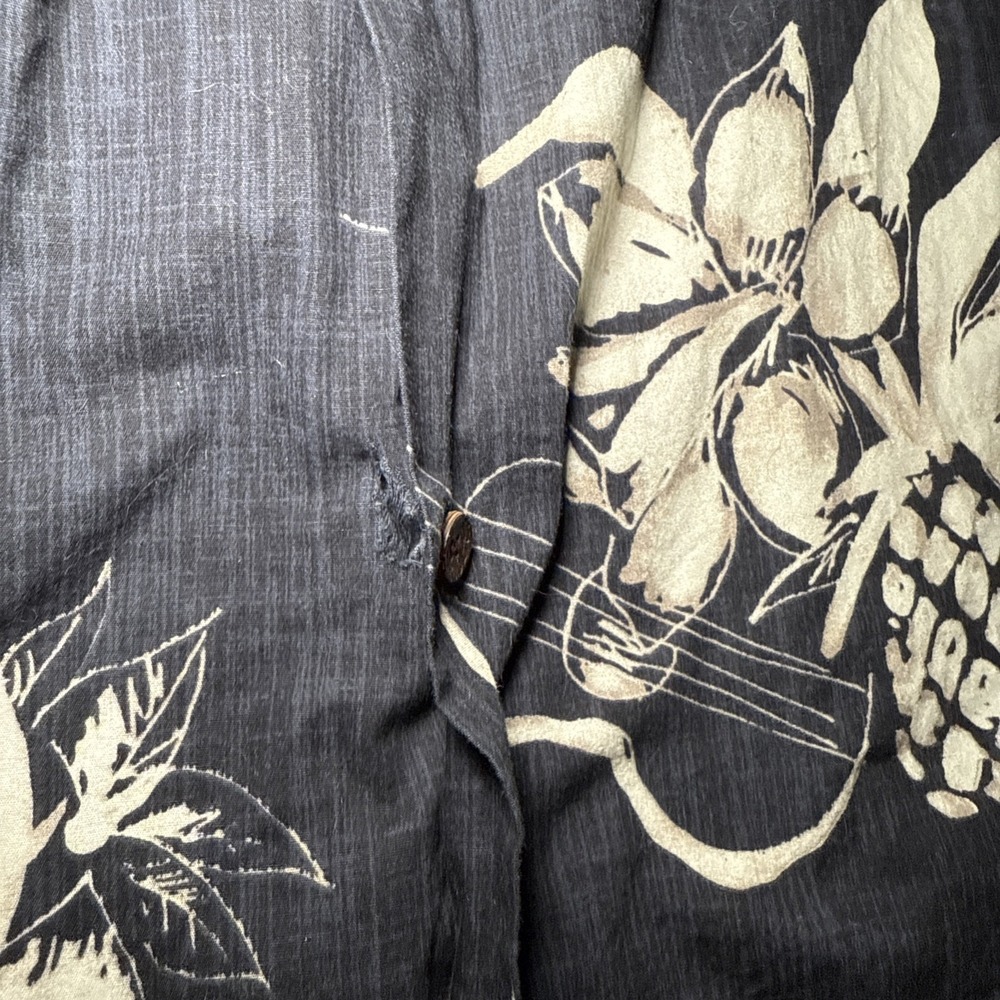 VTG RJC Men's SZ 4XL Hawaiian Shirt Button Up Black Navy Floral Made In Hawaii - Picture 16 of 16